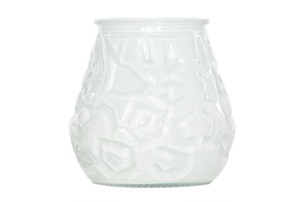 Bougie Verre Lowboy Blanc DxH7,5 cm